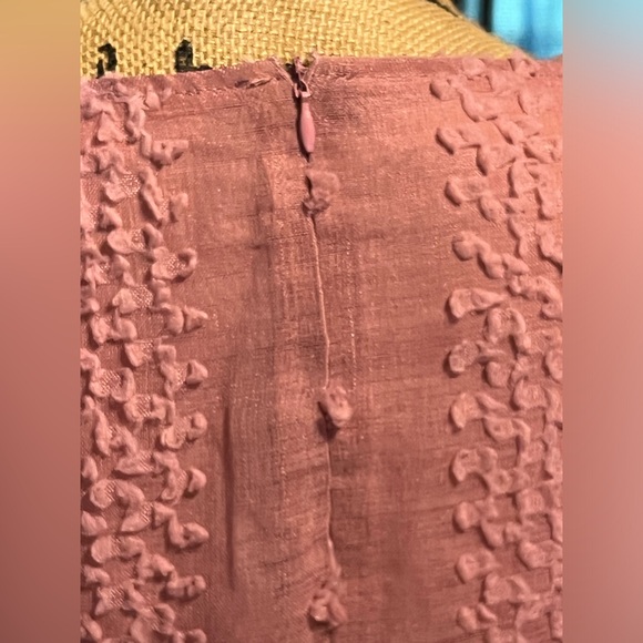 NWT Andree by Unit Ruffle Dress Size M Rose Chenille Swiss Dot Sexy Lined Belted - Picture 13 of 15